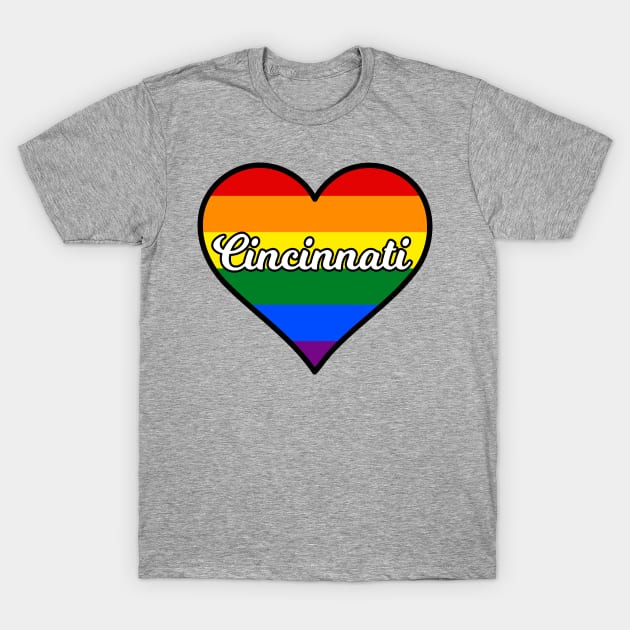 Cincinnati Ohio Gay Pride Heart T-Shirt by fearcity